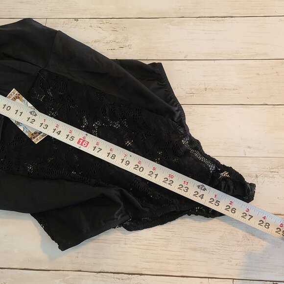 Boohoo Black Lace Bodysuit NEW US 14 UK 18 Coquette Burlesque Lingerie - Picture 6 of 7